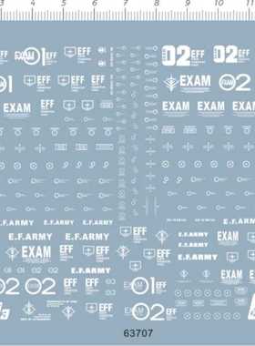 63707 HG RX-79BD-1 Blue Destiny蓝色宿命1苍蓝宿命2gd水贴纸1