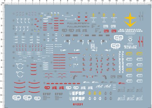 61221  MG RX-78 GP01FB GP01 FB gd试作1号机宇宙型水贴现货