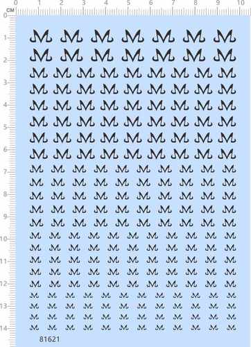 81621整版胶英文字母M胡须小丑娃娃手办公仔粘土人偶盲盒衣服纹身