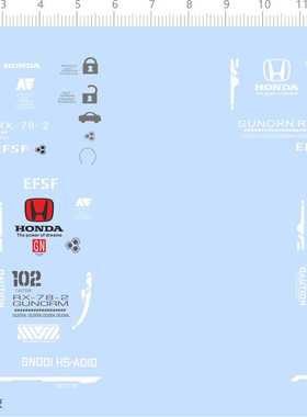 72818整版胶 RX-78-2  车钥匙水贴纸 现货