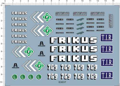 63637-12711 1/24 Frikus 公司的Steyr货柜车拖头模型水贴1现货