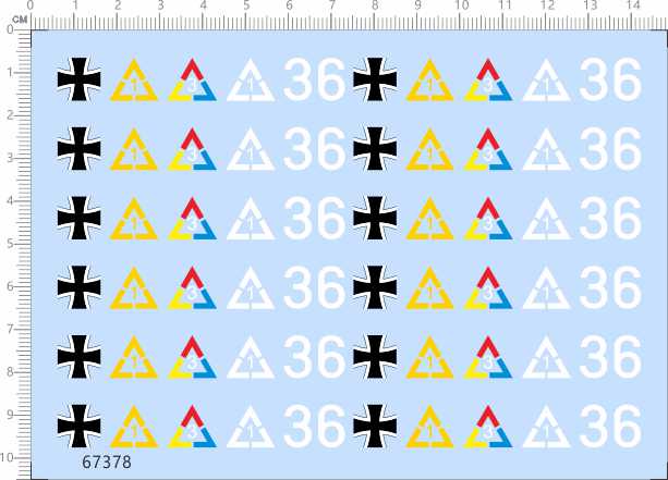 67378整版胶1/35德国德国36号tank模型比例模型剪纸水贴纸现货