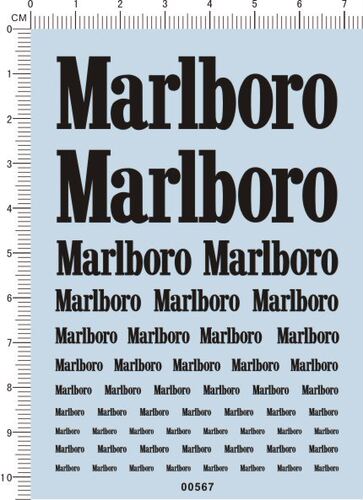 00567-A2906 -整版胶 万宝路Marlboro 模型车水贴纸 现货