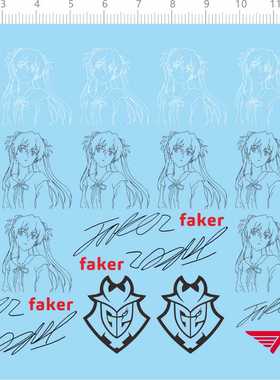 79260整版水贴 FAKER 明日香动漫人物模型2403鼠标定制打印