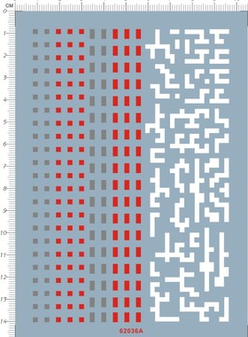 62036A-整版胶 Z160 红浅灰白 自由贴方块数码迷彩gd水贴现货
