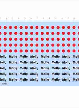 82480手办模型水贴圆点形腮红色Molly日本国旗可撕膜独立位现货