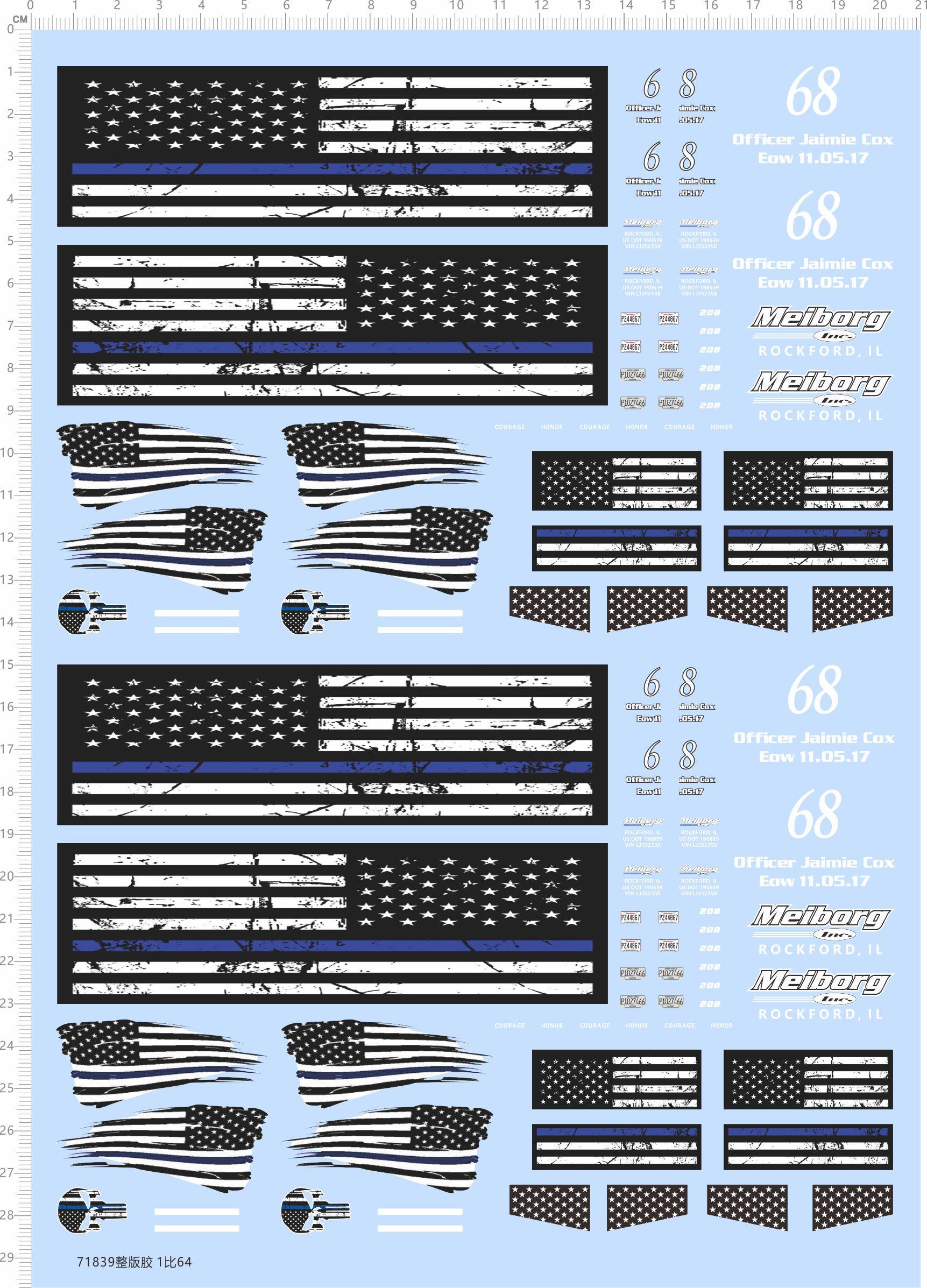 71839美国旗 1/64 lives matter meiborg rockford il officer