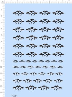 75951整版电镀金水贴 花纹 纹身手办娃娃模型水贴2311