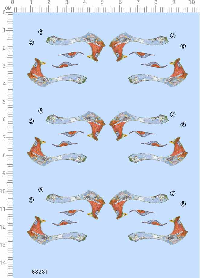 68281整版无白底 五星物语扎古格鲁古古zaku眼睛纹身古代日本风
