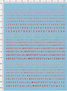 1003  整版胶 红字白边 英文字母和数目字 水贴纸 现货