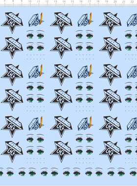 67204整版胶洁妮眼睛泳装比例模型人偶眼睛水贴纸定做订做定制