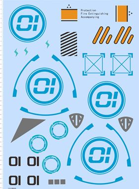 72039整版胶 FORMER RESCUE 机器人水贴纸 A3纸