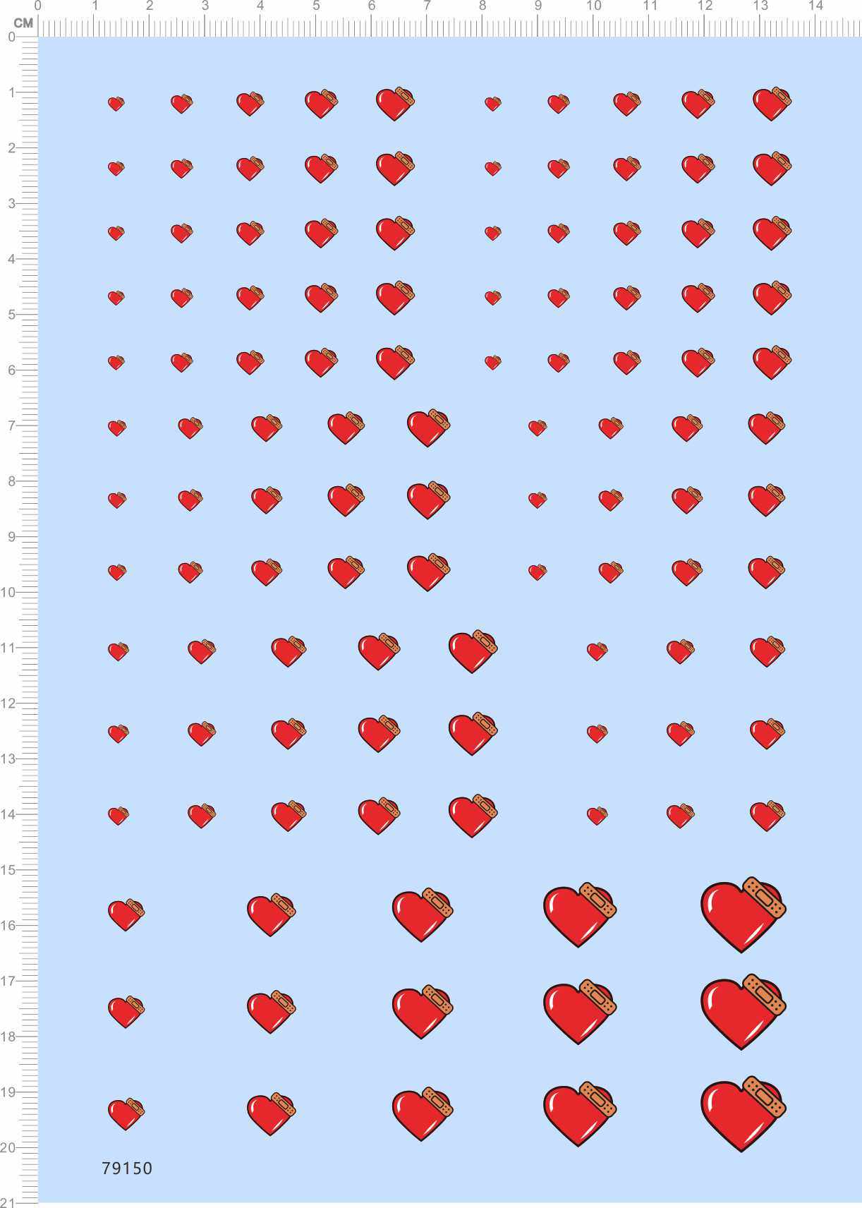 79150 无比例 爱心 创口贴 伤心的心 模型水贴定制打印2403