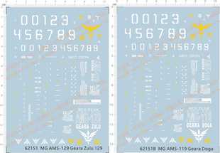 62151 MG AMS-119 129 Geara Doga zulu基拉德卡基拉多加gd水贴