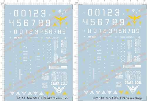 62151 MG AMS-119 129 Geara Doga zulu基拉德卡基拉多加gd水贴