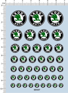 00447-斯柯达Skoda 模型车水贴