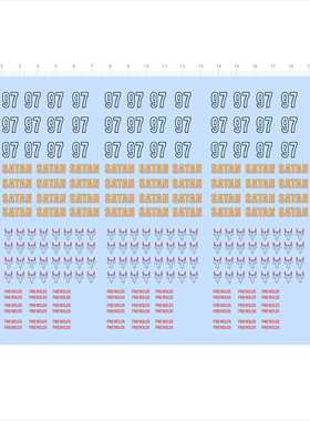 79898比例模型水贴SATAN数字finemolds牛头改比例尺寸定制2404