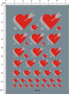 60712-10E09 一箭穿心红心 i love you 水贴