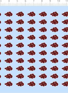 77629整版胶 祥云 水贴纸 手办模型水贴火影定制打印2402