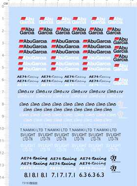 73193整版胶 AbuGarcia AE74-Racin 渔轮模型打印水贴纸