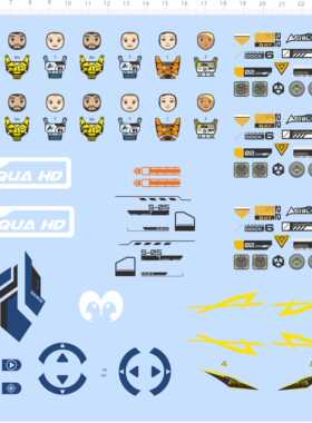 72539整版胶 SPYCAM AQUA HD SOS 小人表情 模型水贴