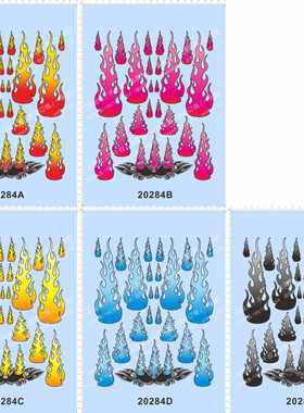 20284拉花火焰1:10 1:12敢达敢达模型水贴纸不干胶定做订做定制