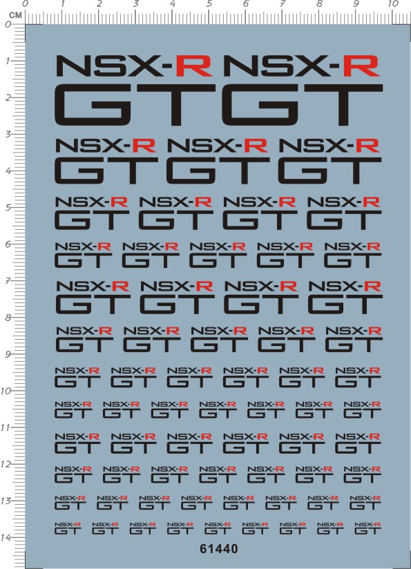 61440-9E18 NSX-R GT 模型车水贴纸