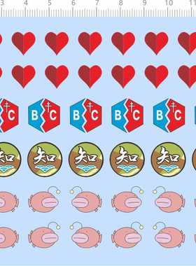 69701整版胶少女与战车1/35爱心BC知波单鱼虎式tank模型水贴