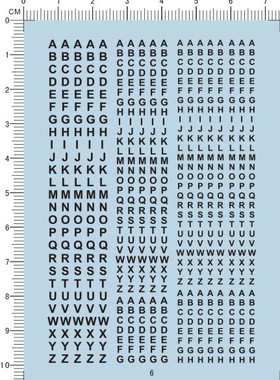 6 Arial 英文字母文字水贴纸