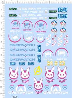 70520整版胶守OVERWATCH望先锋D.VA BLIZZARD IPLAY WIN FIGHTING