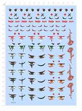 67524F 手办模型眼睛MOLLY盲盒SP娃娃骷髅玫瑰水贴可撕膜胶2404