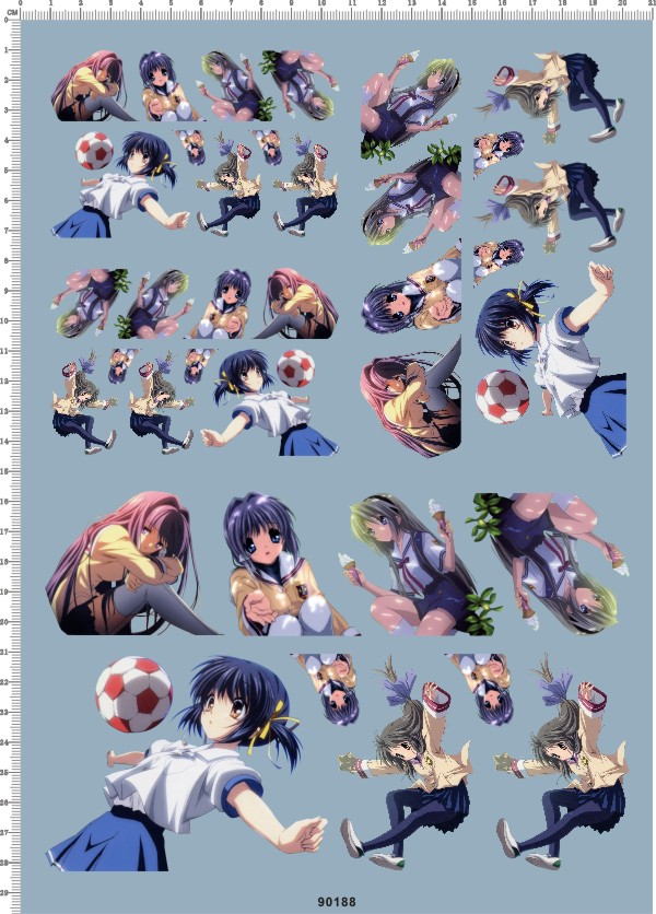 90188 整版胶 CLANNAD 痛车去底水贴 A4纸 现货