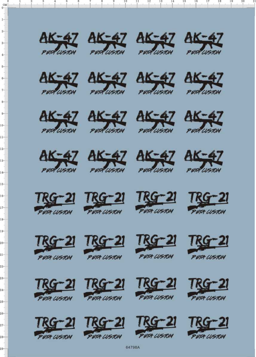 64798A ak47 trg-21 模型玩具枪水贴 water decal custom made1