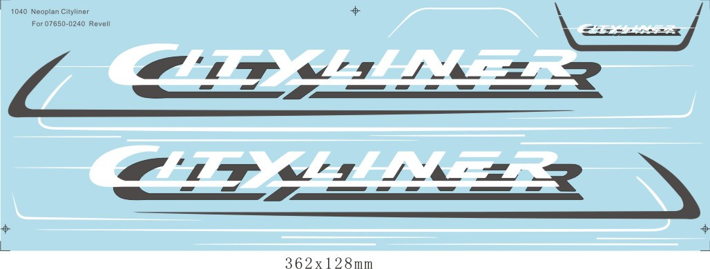 1040 Neoplan Cityliner for 07650-0240 Revell 模型车水贴纸1