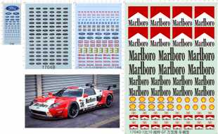 1704 整版胶 风火轮福特谢尔比350gt GT 万宝路 车模型水贴纸