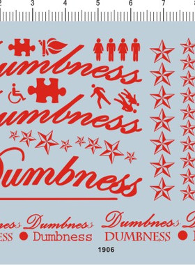 1906-A2006 Dumbness 星星 残值残肢轮椅拼图火焰水贴2