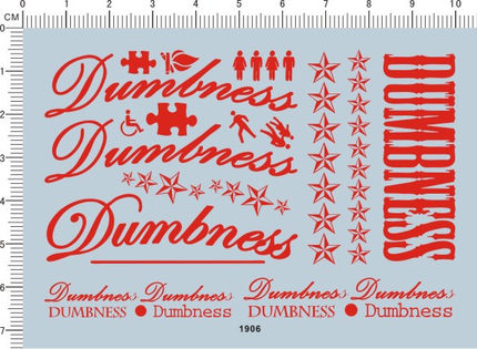 1906-A2006 Dumbness 星星 残值残肢轮椅拼图火焰水贴2