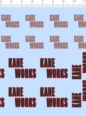 80014整版胶KANE WORKS水贴纸英文名个性签名铭牌标签水转印贴A6