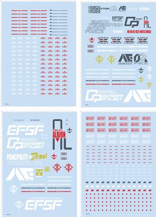 76484整版水贴1/24 GP02A EFSF ZEON 敢达高达模型吉翁自护2312