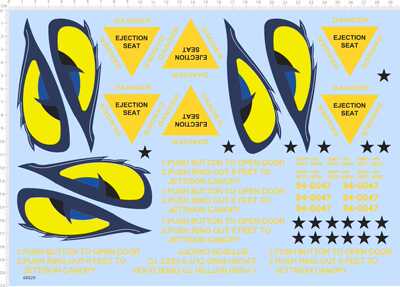 68829整版胶EHECTION SEAI DANER F16 CANOPY LOOK ASFETY ACCESS