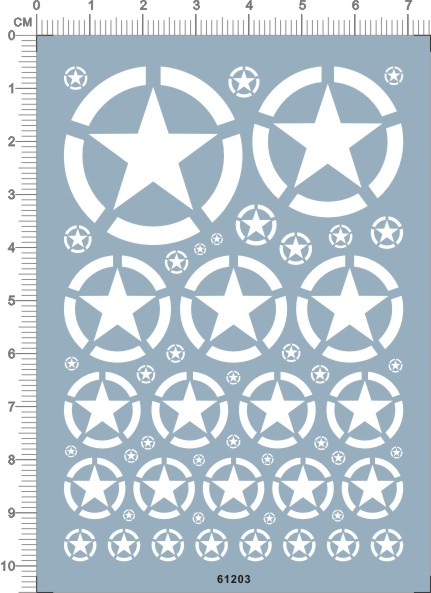 61203-5E04 美国 usa 星星 模型tank水贴1