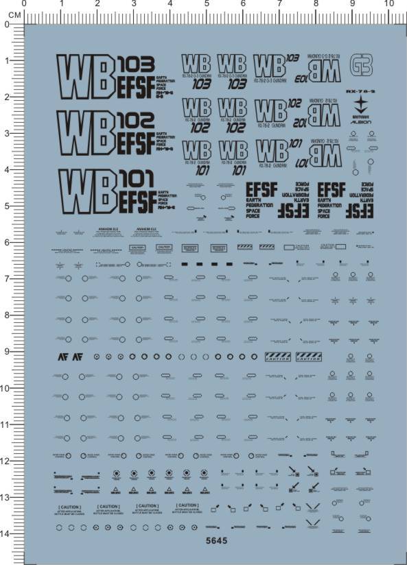 5645-Z156  整版胶 MG RX-78-2 WB101 102 103 gd水贴111 现货