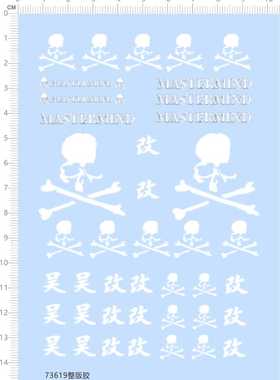 73619整版胶 骷髅头 MASTERMND MMJ 元祖敢达高达模型水贴现货