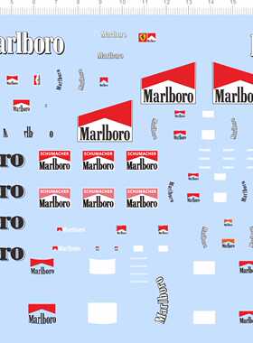 79254整版水贴 Marlboro 车模型 法拉利万宝路涂装比例模型车2403