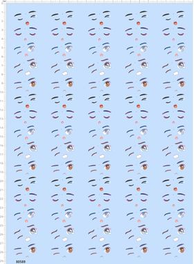 80589整版胶自制3D打印公仔表情缩小版水贴纸娃娃粘土人手办眼睛4