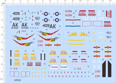69982 1/144 409AK BI-239 AI-102 AII-316 T2-169 各国军机 水贴