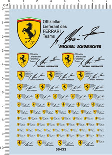 Schumacher舒马赫签名 模型水贴纸 Michael 00433