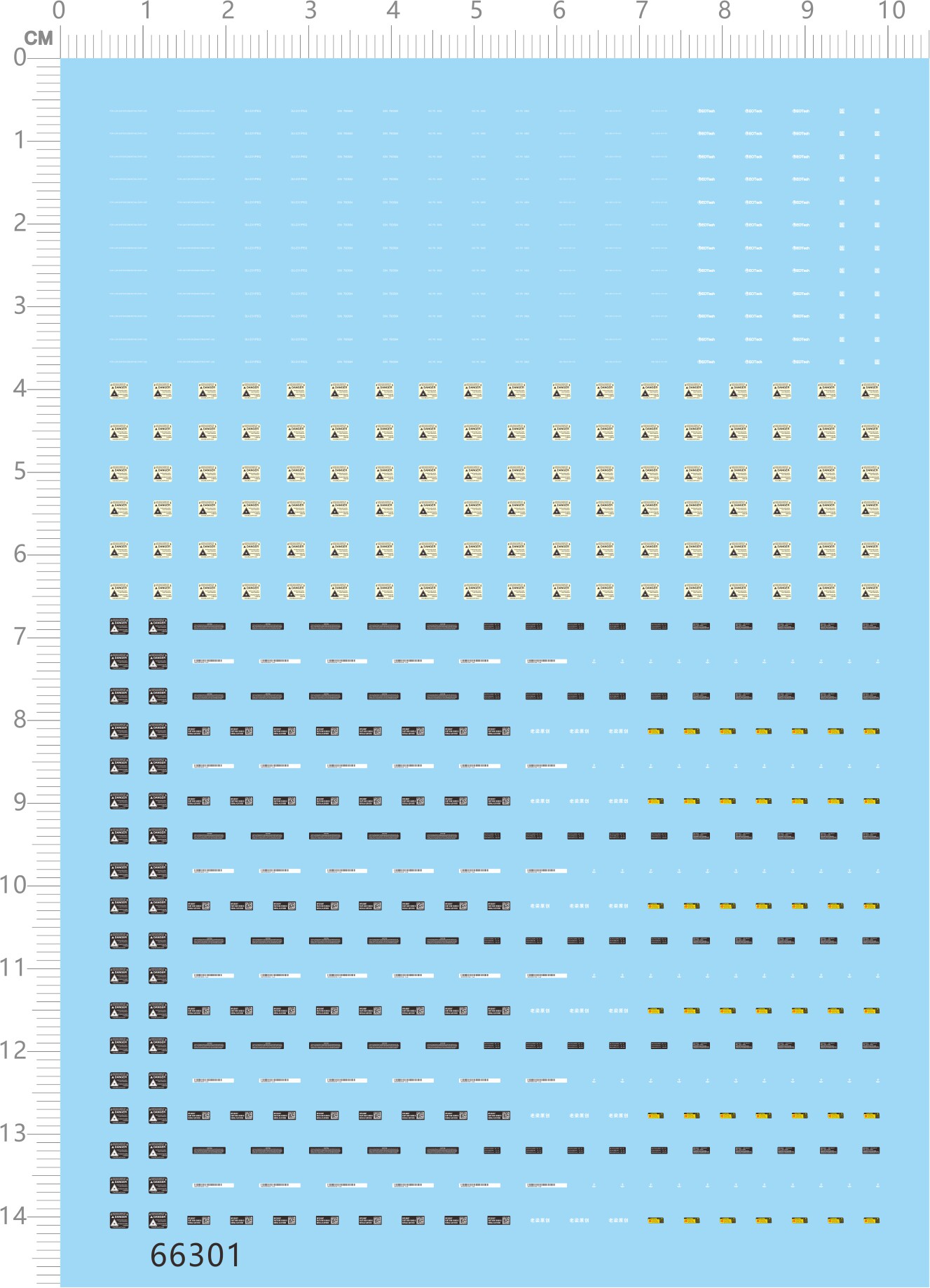 66301整版胶 1/12通用警告警示little armory玩具枪模型剪纸水贴