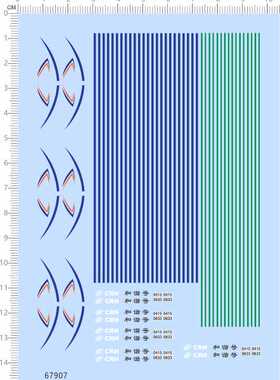 67907整版胶1/160地铁水贴八版城际列车火车动车高铁模型水贴现货