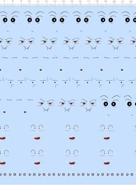 67265整版胶无比例蜡笔小新表情比例模型人偶眼睛水贴纸定做订做